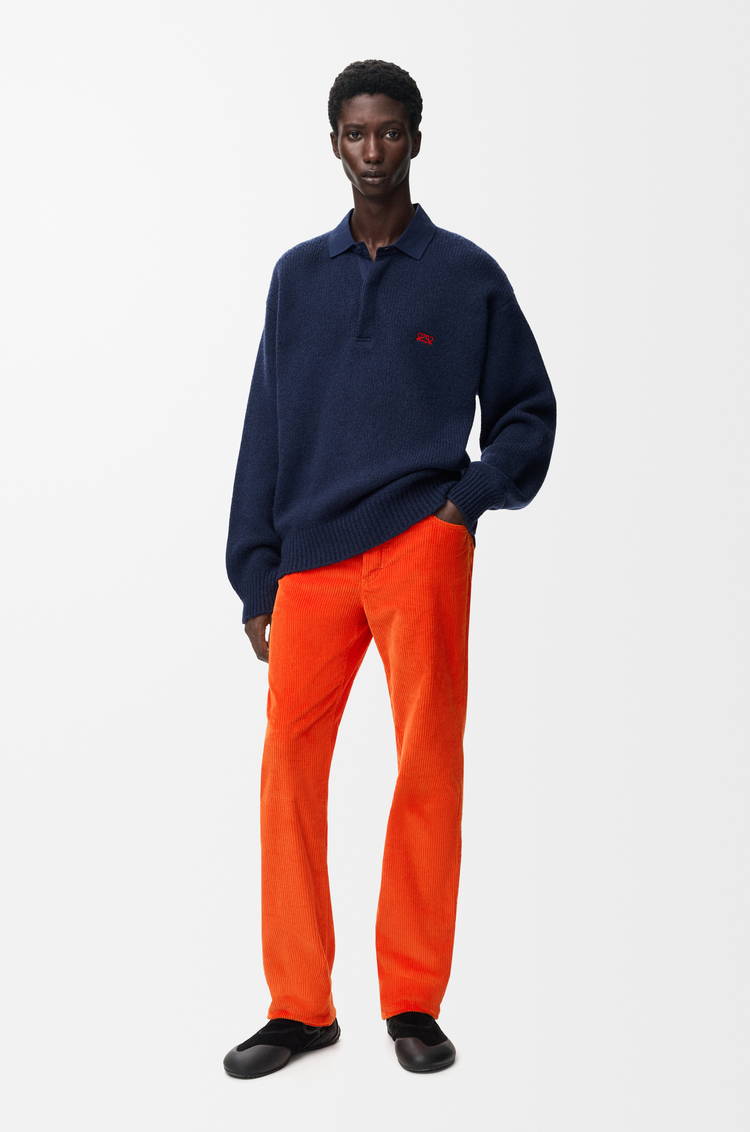 LOEWE Polo sweater in wool Navy Blue