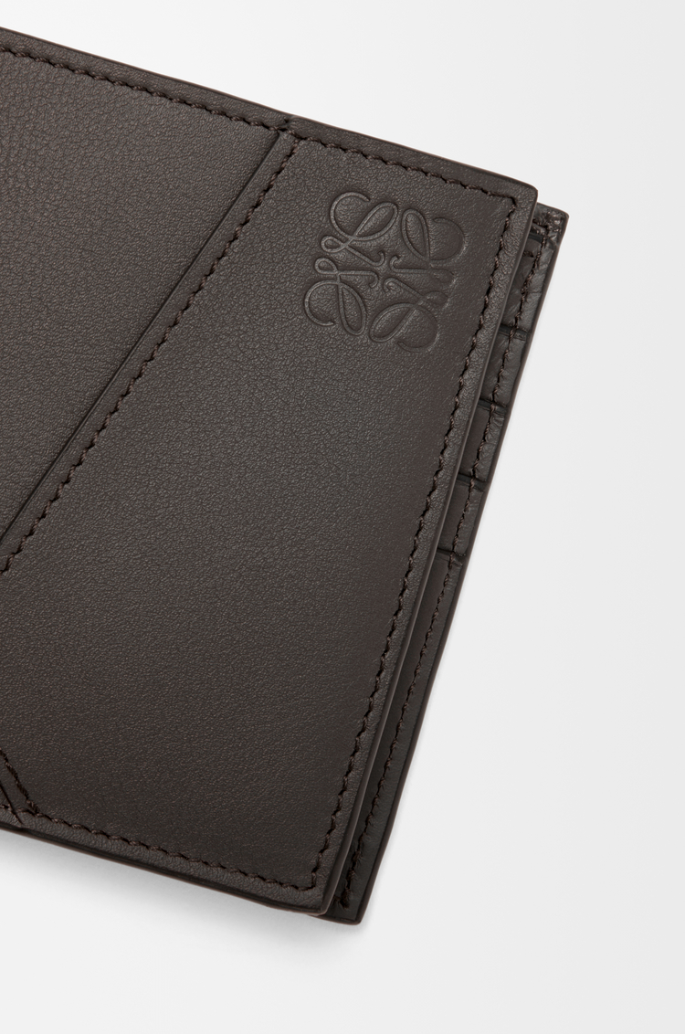 LOEWE Cartera con dos pliegues Puzzle en piel de ternera clásica Gris Oscuro