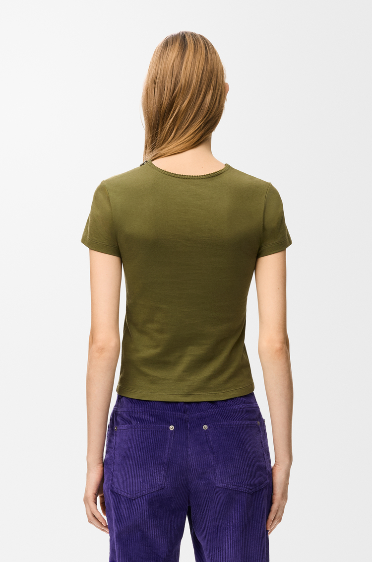LOEWE Small fit T-shirt in cotton Khaki Green