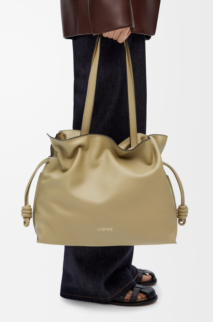 LOEWE Large Flamenco clutch in nappa calfskin Clay Green