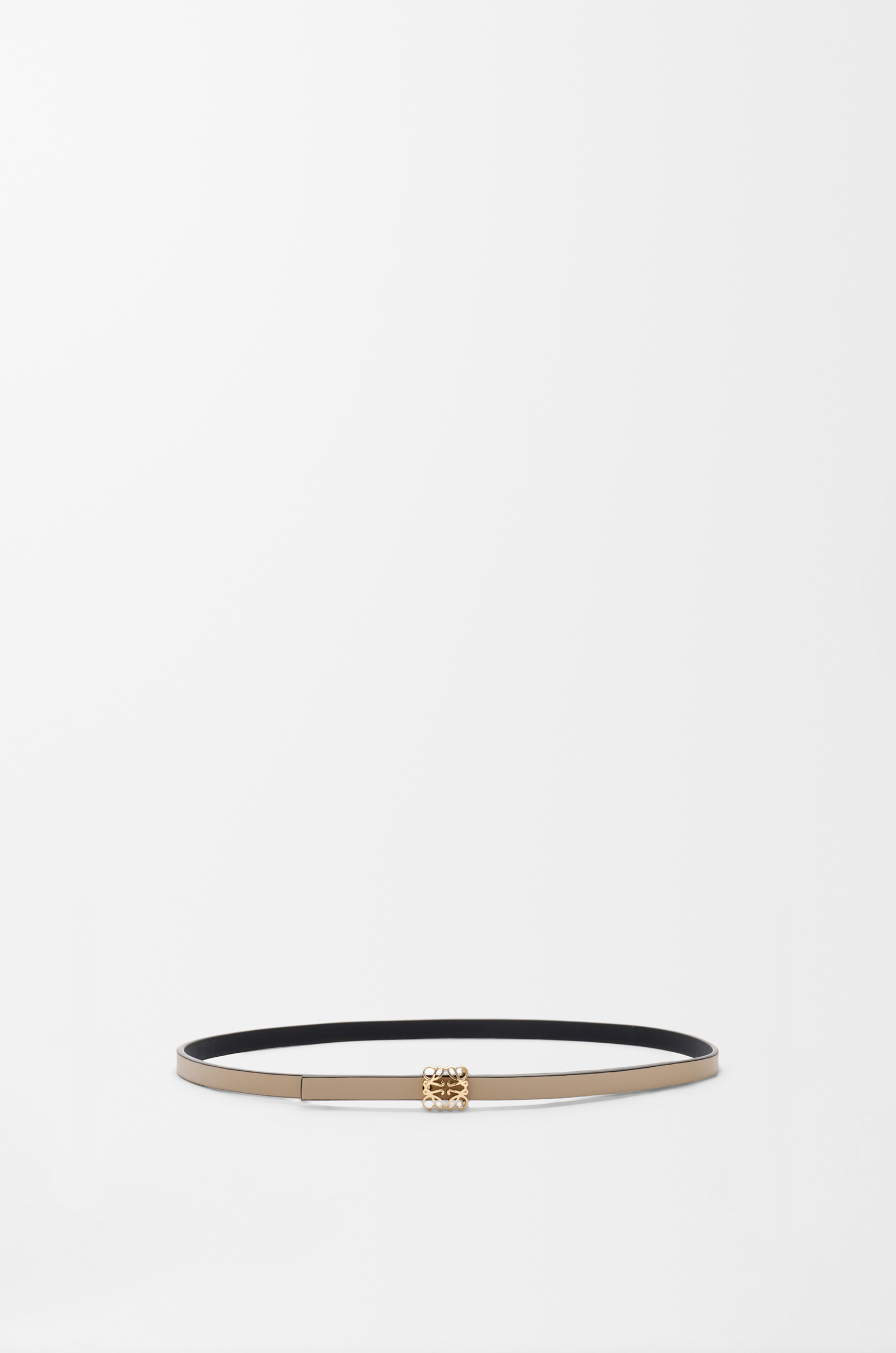 LOEWE Reversible Anagram Bombé belt in smooth calfskin Black/Clay