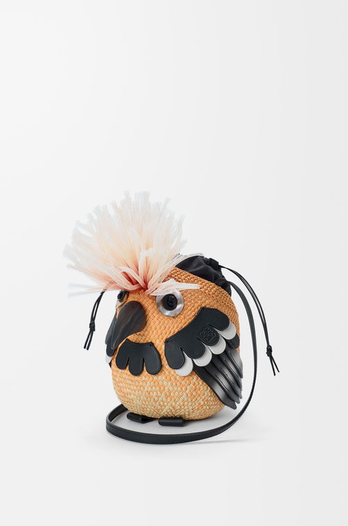 LOEWE Borsa bird in palma Iraca e pelle di vitello Arancione
