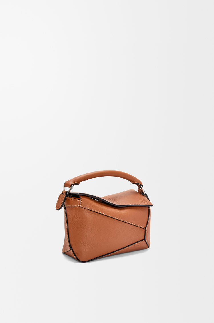 LOEWE Borsa Puzzle Edge mini in pelle di vitello classica Tan