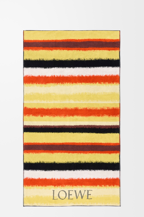 LOEWE Toalla en tejido de rizo de algodón Naranja/Multicolor