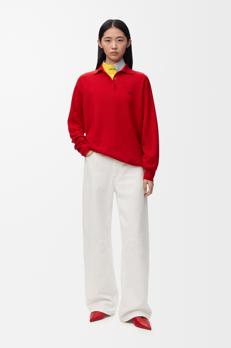 LOEWE Anagram baggy jeans in denim White