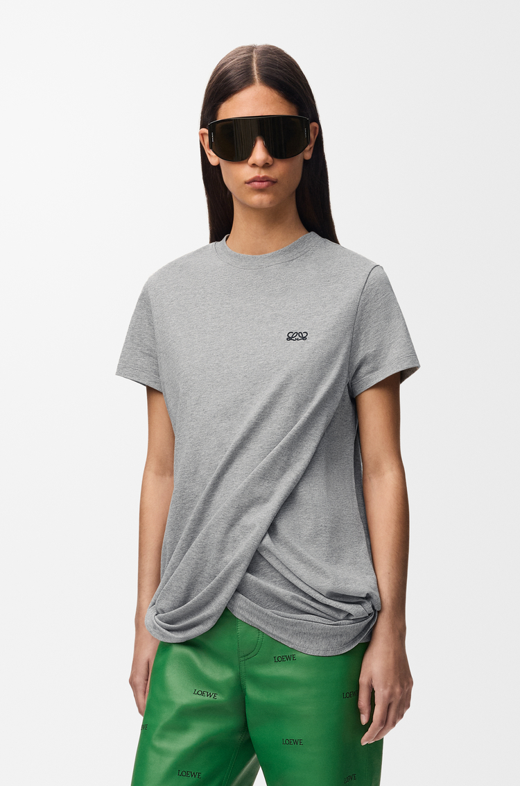 LOEWE Draped T-shirt in cotton Grey Melange