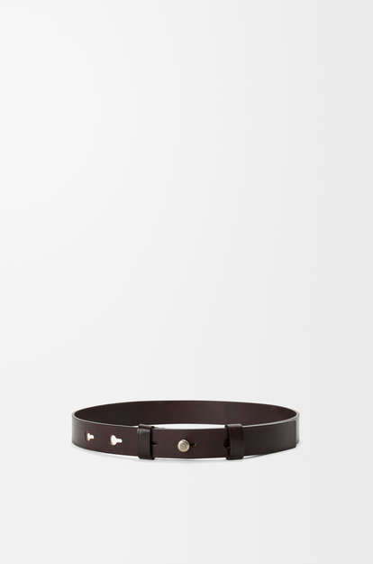 LOEWE Pebble belt in smooth calfskin Dark Cigar/Vintage Palladium