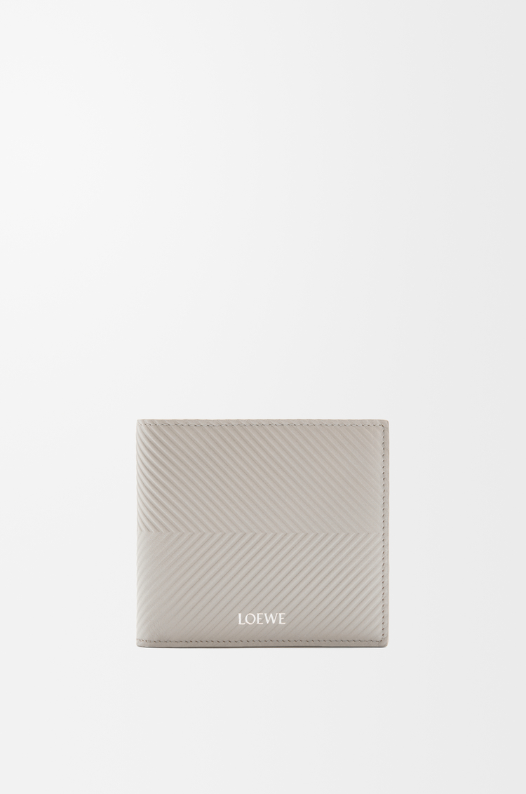 LOEWE Bifold coin wallet in textured classic calfskin Shell Grey