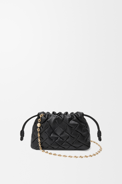 LOEWE Borsa Flamenco Purse mini in nappa di vitello con pieghe Nero