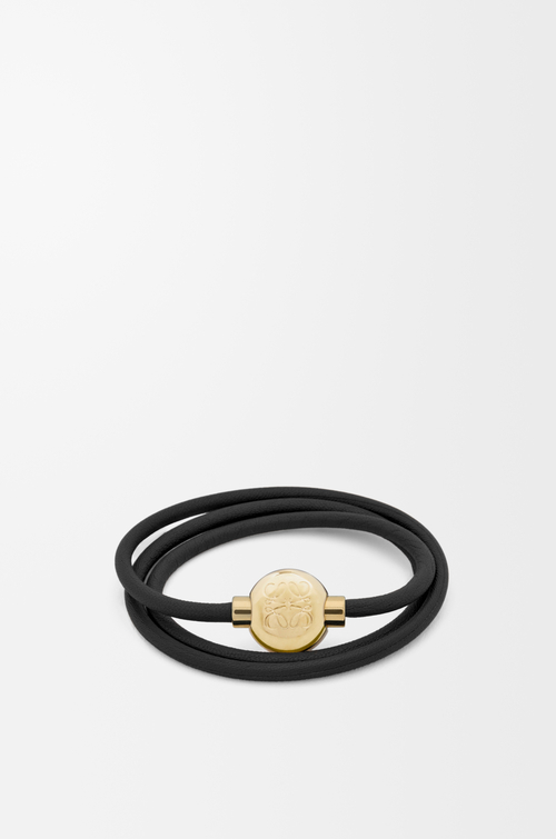 LOEWE Pebble bracelet in calfskin Black/Gold