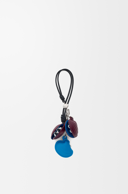 LOEWE Shell charm in calfskin Blue/Red