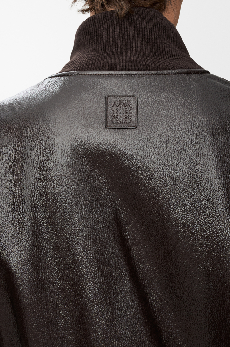 LOEWE Jacke aus Nappa-Lammleder Dunkelbraun