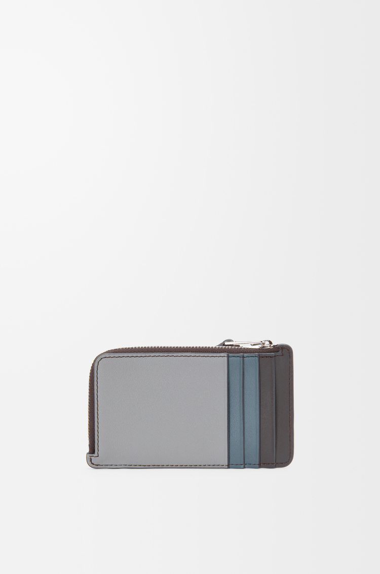 LOEWE Puzzle coin cardholder in classic calfskin Asphalt Grey/Storm Blue