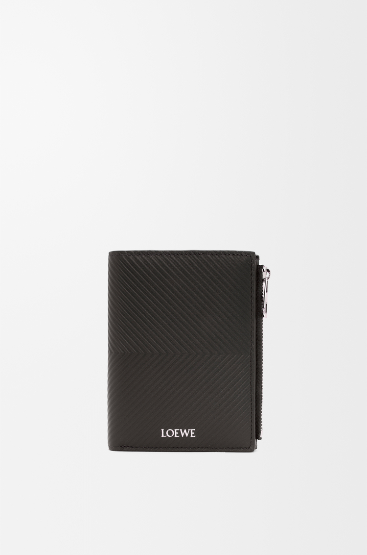 LOEWE 슬림 컴팩트 지갑 - 텍스처드 클래식 카프스킨 다크 그레이