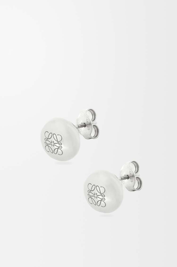 LOEWE Pendientes de botón Anagram Pebble en plata de ley Plata