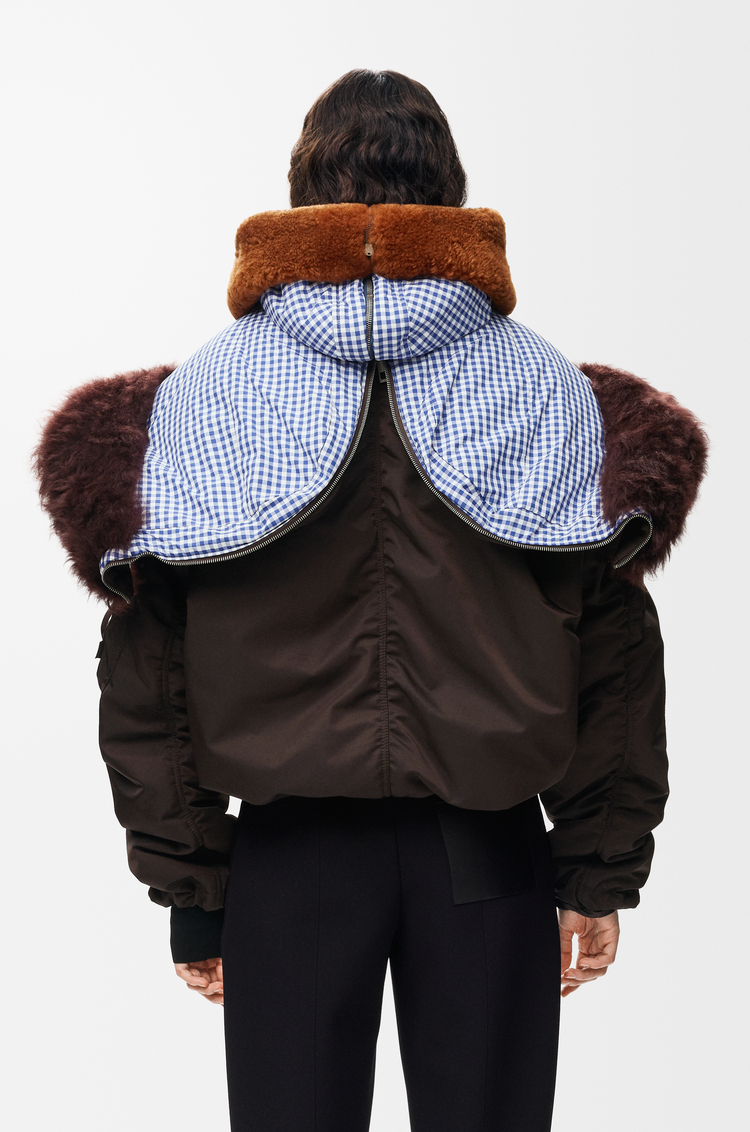 LOEWE Bomberjacke aus technischem Shell Braun