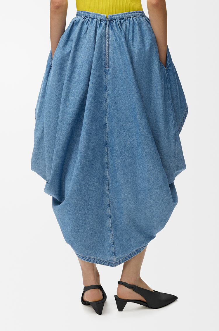 LOEWE Skirt in denim Light Blue
