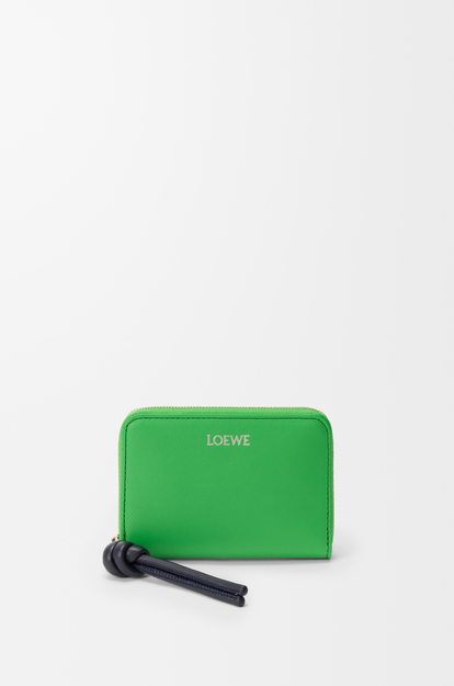 LOEWE Zipped coin purse in shiny nappa calfskin Clover Green / Deep Navy