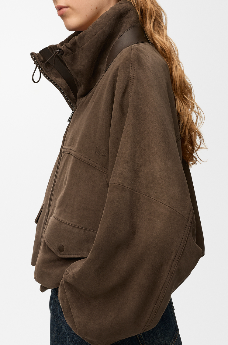 LOEWE Chaqueta en ante de piel de cabra Marrón Oscuro