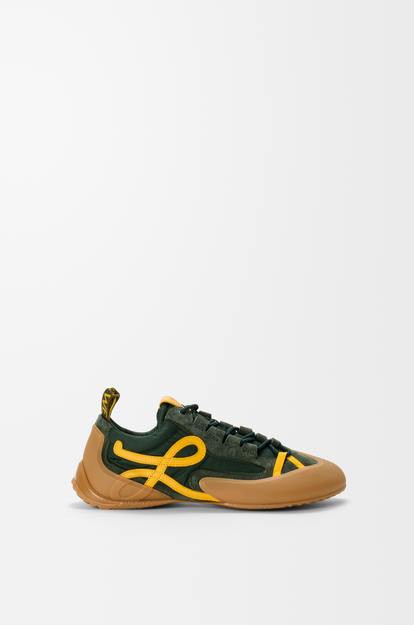 LOEWE Grip sneaker in nylon, suede and TPU Khaki Green/Yellow