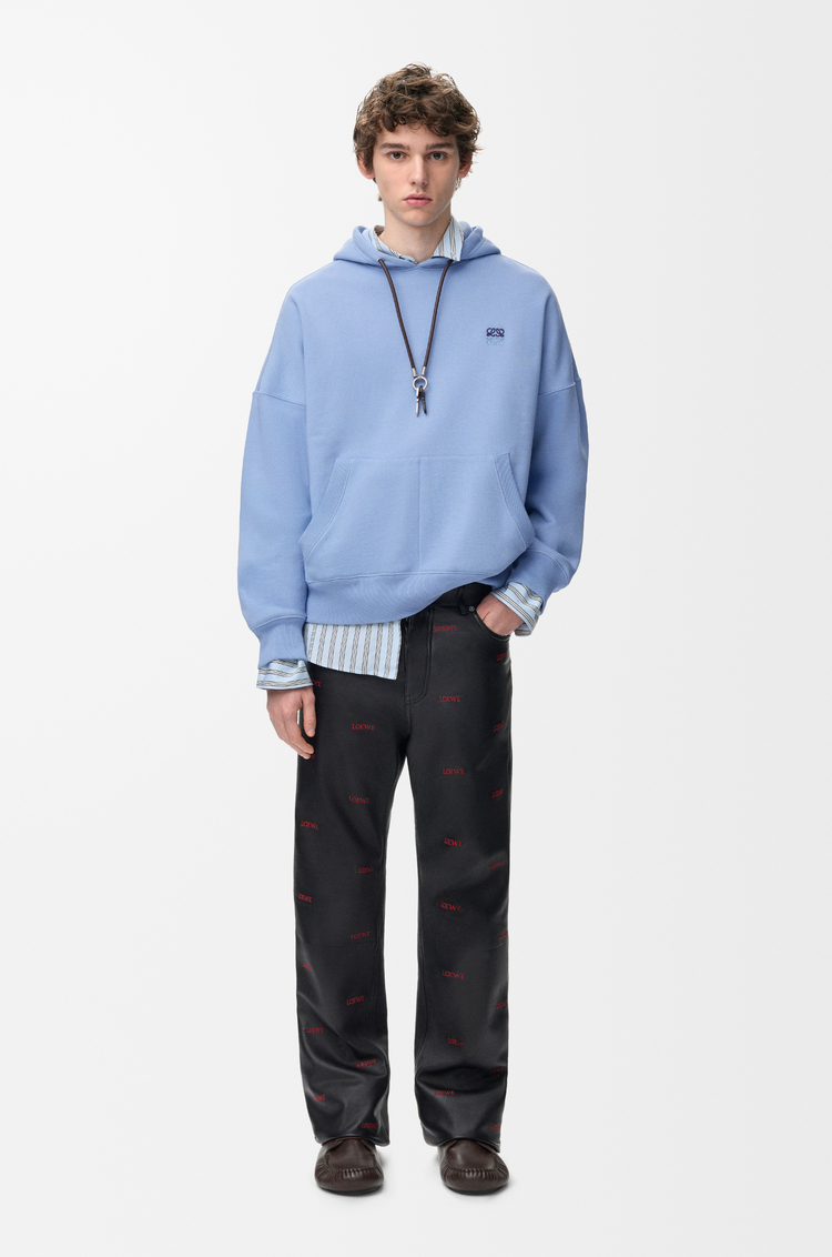 LOEWE Kapuzenpullover aus Baumwolle Hellblau