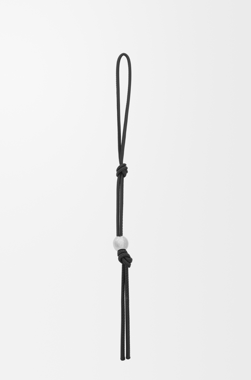 LOEWE Cordino personalizzabile in pelle di vitello classica Nero/Palladio