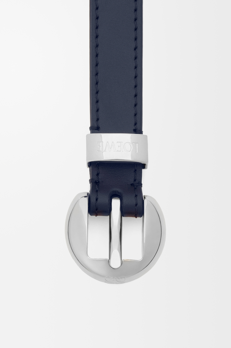 LOEWE Cintura Pebble in pelle di vitello liscia Blu Navy Intenso/Palladio