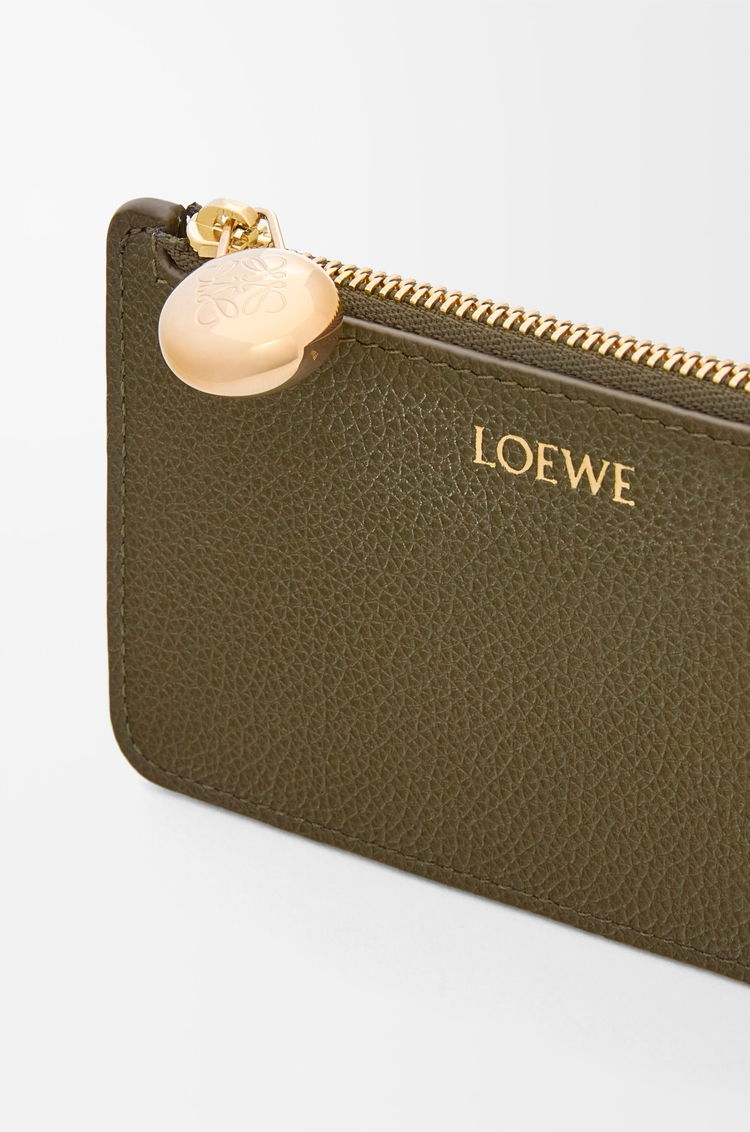 LOEWE Pebble coin cardholder in pebble grained calfskin Dark Khaki