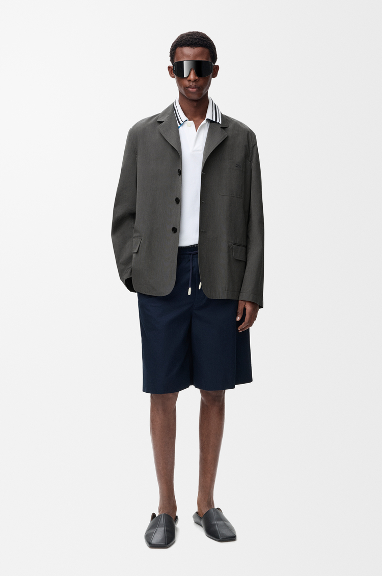 LOEWE Jacket in cotton and silk Medium Grey