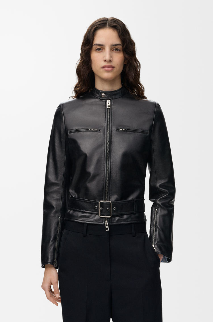 LOEWE Giacca biker in nappa di agnello Nero