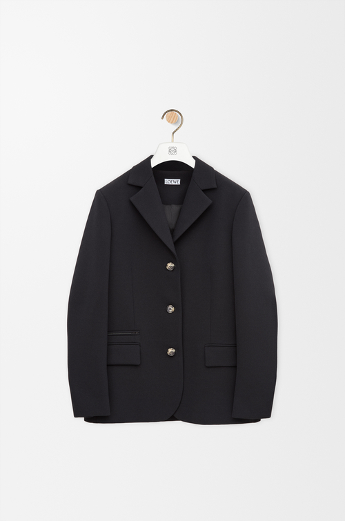 LOEWE Veste en laine mélangée stretch Noir