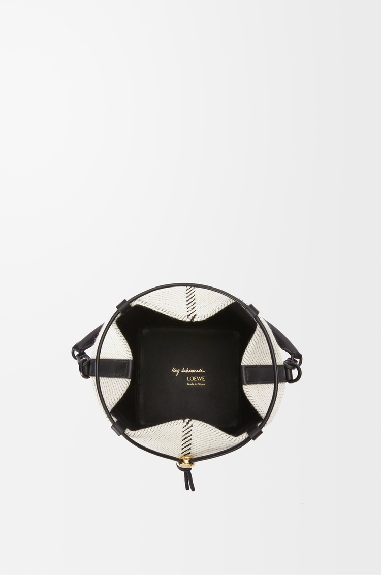 LOEWE Treasure Bako Bucket en toile jacquard et cuir de veau Naturel/Noir