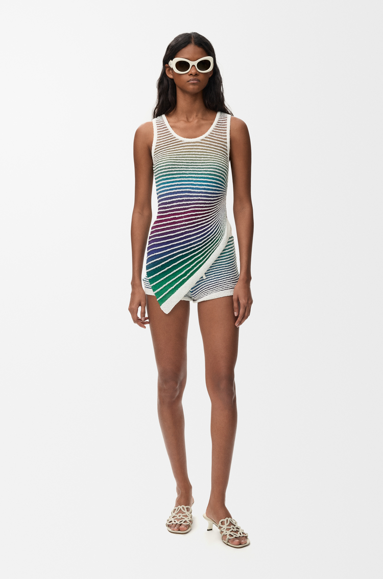 LOEWE Top in misto cotone Multicolore/Bianco