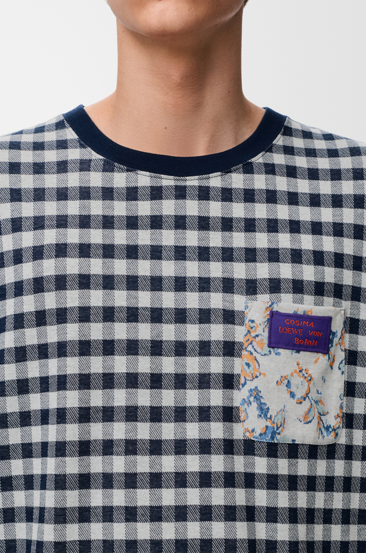 LOEWE T-shirt in cotone vestibilità rilassata Blu/Bianco