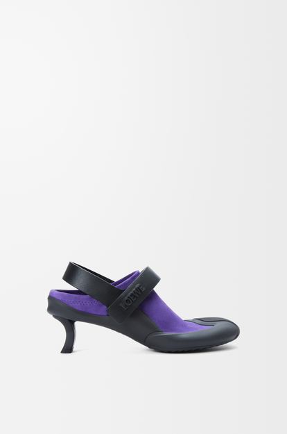 LOEWE Dive slingback in stretch suede Deep Purple/Black