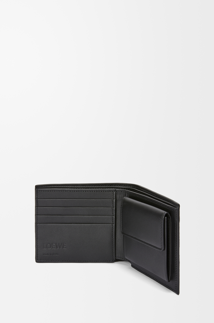 LOEWE 柔軟粒面小牛皮雙褶零錢夾 炭灰色