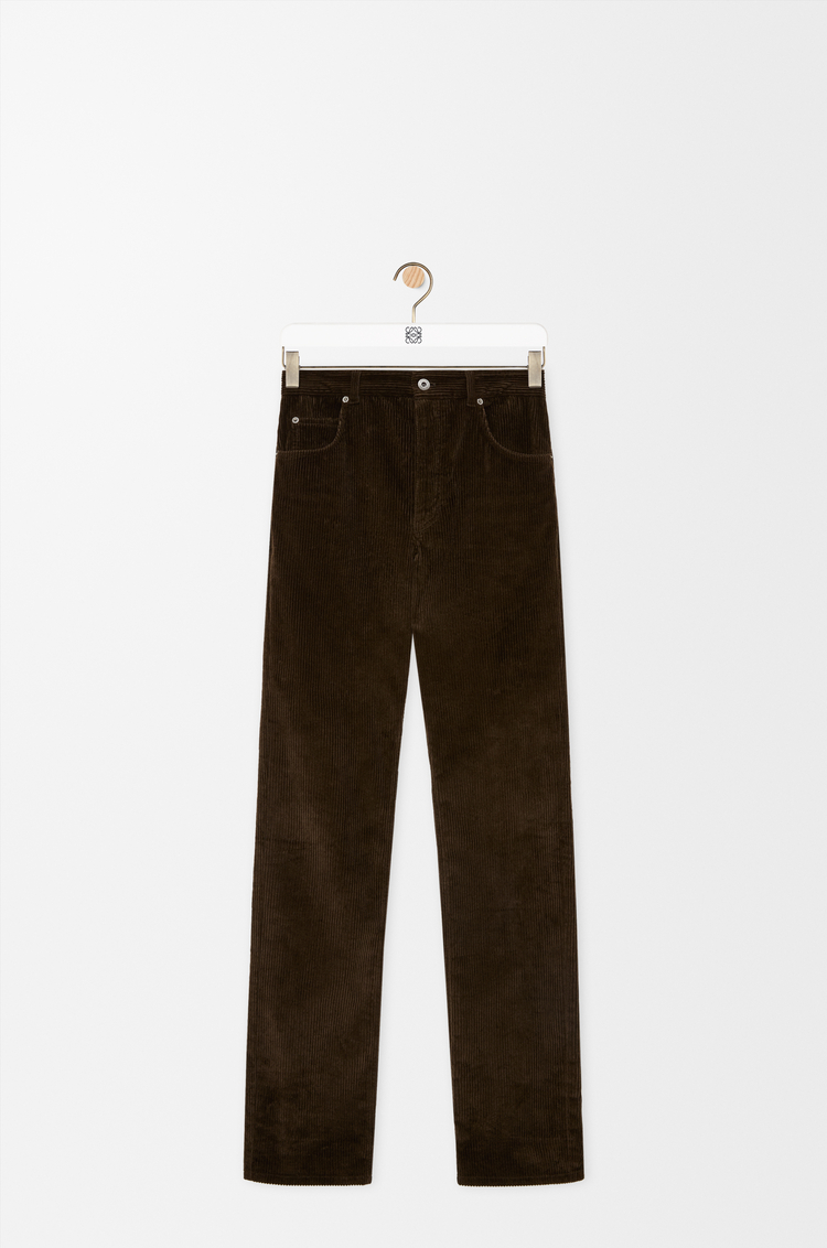 LOEWE Pantalon en velours côtelé de coton Marron