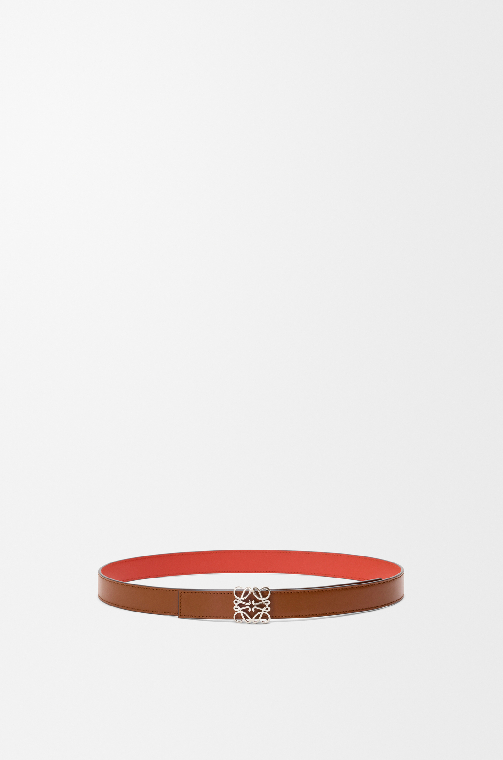 LOEWE Reversible Anagram Bombé belt in smooth calfskin Squirrel/Sunrise Orange