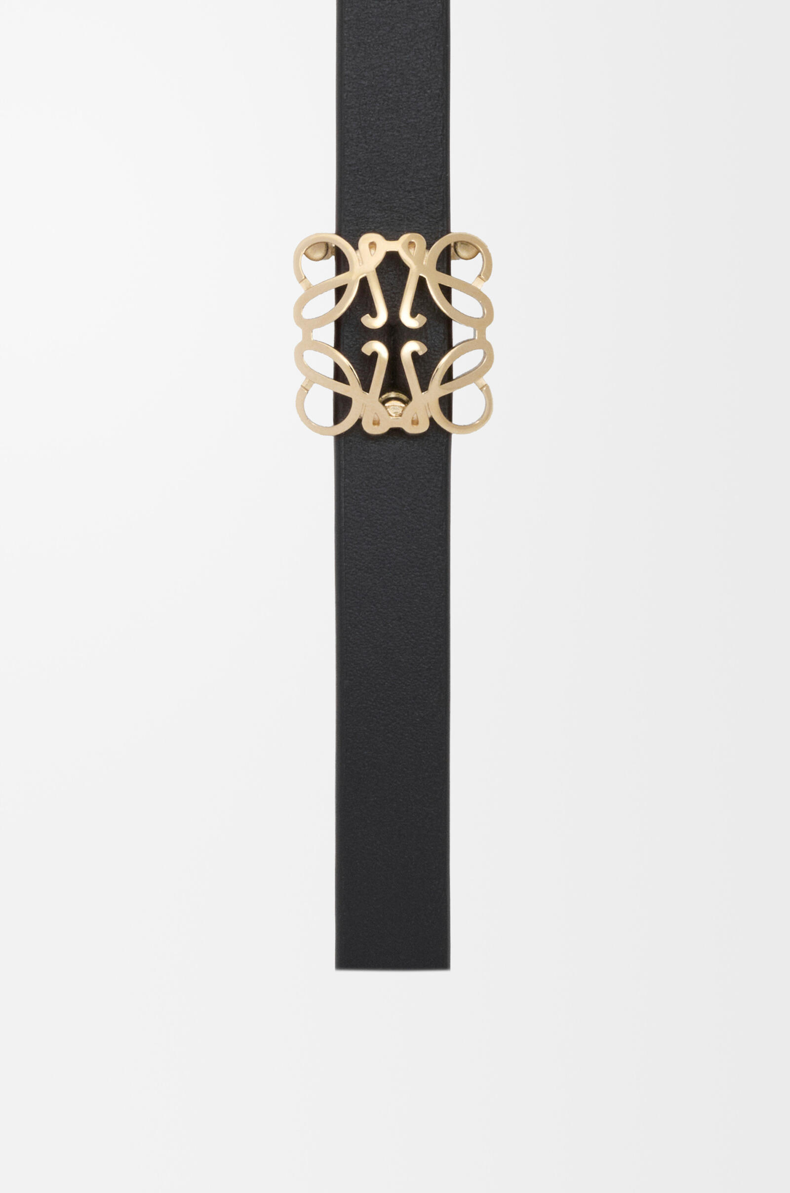 LOEWE Reversible Anagram Bombé belt in smooth calfskin Black/Clay