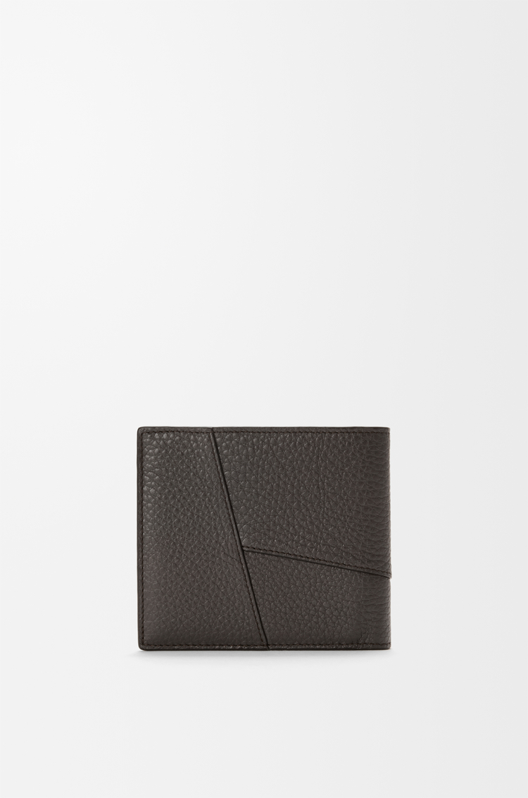 LOEWE Puzzle bifold coin wallet in supple grained calfskin Dark Grey