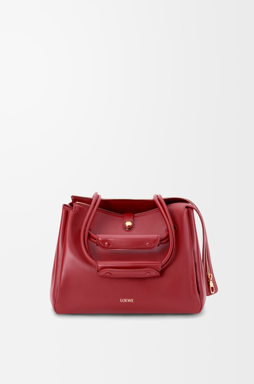 LOEWE Borsa Madrid media in morbida pelle di vitello Rosso Bruciato
