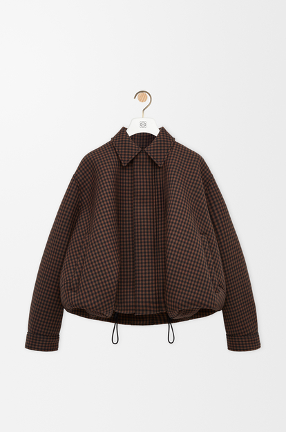 LOEWE Drawstring jacket in wool Brown/Black
