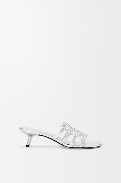 LOEWE Petal Anagram slide in laminated lambskin Silver
