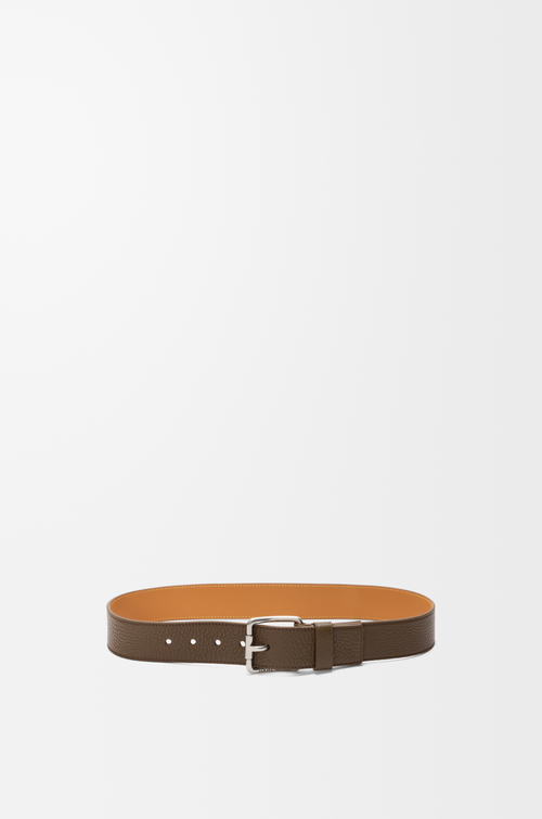 LOEWE Roller Curve Gürtel aus weichem, genarbtem Kalbsleder Tundra/Vintage Palladium