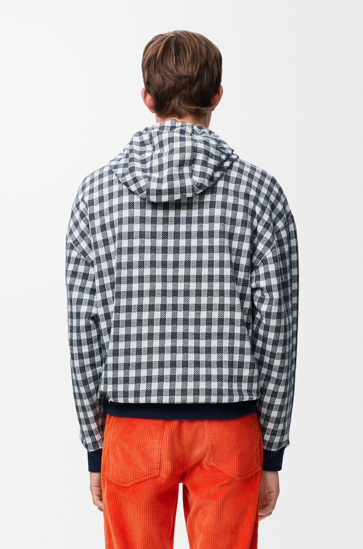 LOEWE Kapuzenpullover aus Baumwolle Rot/Blau/Weiß