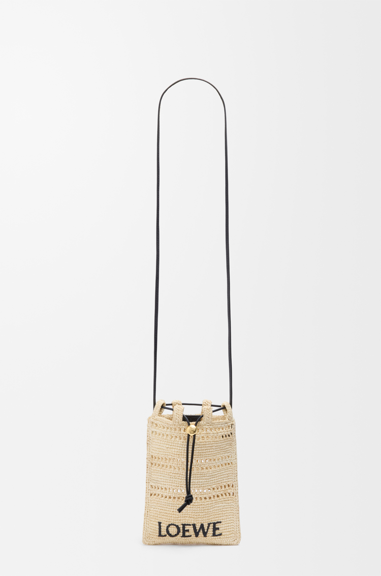 LOEWE Drawstring pocket en raphia Naturel/Noir