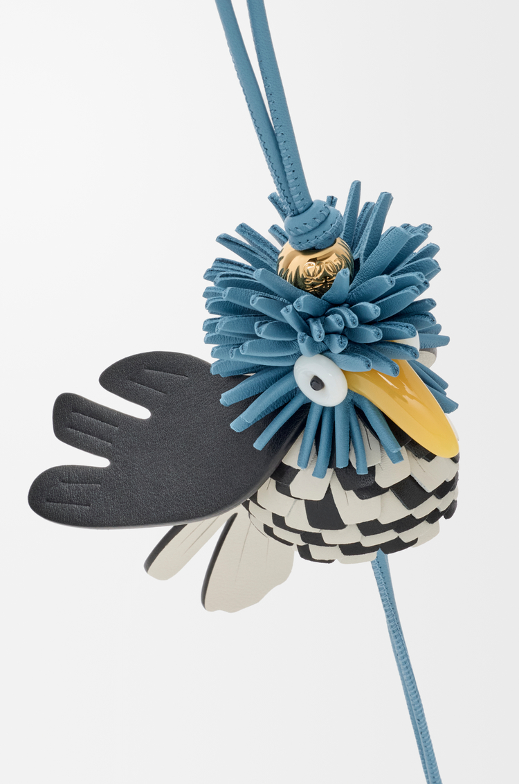LOEWE Wiedehopf-Anhänger aus klassischem Kalbsleder Blue/Black