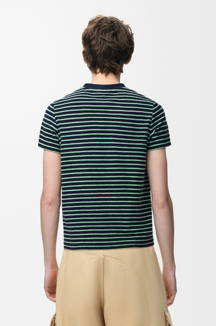 LOEWE T-shirt in cotton blend terry Navy Blue/Green