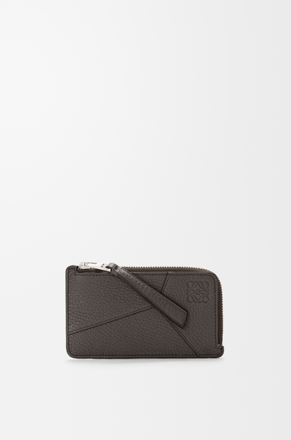 LOEWE Puzzle coin cardholder in supple grained calfskin Dark Grey