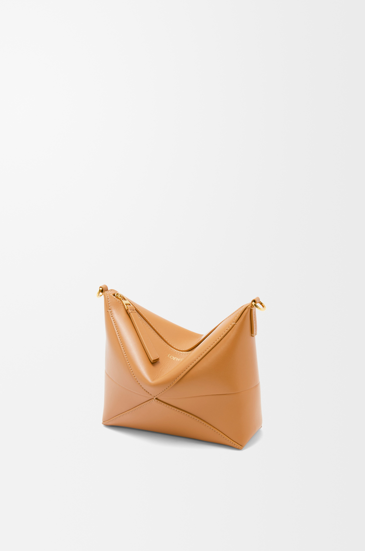 LOEWE Puzzle Fold pouch in shiny nappa calfskin Warm Desert